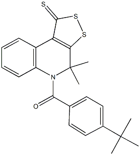 5-(4-tert-butylbenzoyl)-4,4-dimethyl-4,5-dihydro-1H-[1,2]dithiolo[3,4-c]quinoline-1-thione 结构式