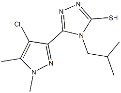 5-(4-chloro-1,5-dimethyl-1H-pyrazol-3-yl)-4-isobutyl-4H-1,2,4-triazole-3-thiol 结构式