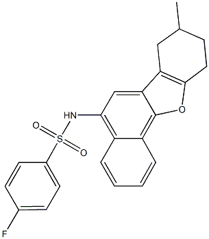 4-fluoro-N-(8-methyl-7,8,9,10-tetrahydronaphtho[1,2-b][1]benzofuran-5-yl)benzenesulfonamide 结构式