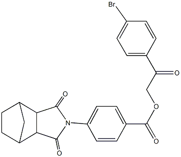 2-(4-bromophenyl)-2-oxoethyl 4-(3,5-dioxo-4-azatricyclo[5.2.1.0~2,6~]dec-4-yl)benzoate 结构式