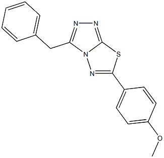 4-(3-benzyl[1,2,4]triazolo[3,4-b][1,3,4]thiadiazol-6-yl)phenyl methyl ether 结构式