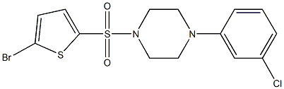 1-[(5-bromo-2-thienyl)sulfonyl]-4-(3-chlorophenyl)piperazine 结构式