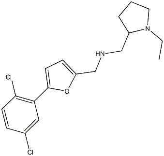 N-{[5-(2,5-dichlorophenyl)-2-furyl]methyl}-N-[(1-ethyl-2-pyrrolidinyl)methyl]amine 结构式