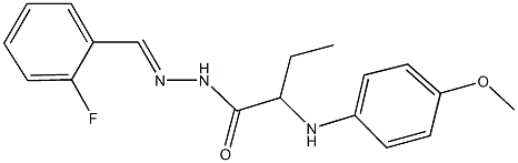 N'-(2-fluorobenzylidene)-2-(4-methoxyanilino)butanohydrazide 结构式