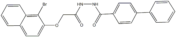 N'-([1,1'-biphenyl]-4-ylcarbonyl)-2-[(1-bromo-2-naphthyl)oxy]acetohydrazide 结构式