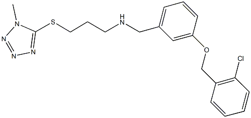 N-{3-[(2-chlorobenzyl)oxy]benzyl}-N-{3-[(1-methyl-1H-tetraazol-5-yl)sulfanyl]propyl}amine 结构式