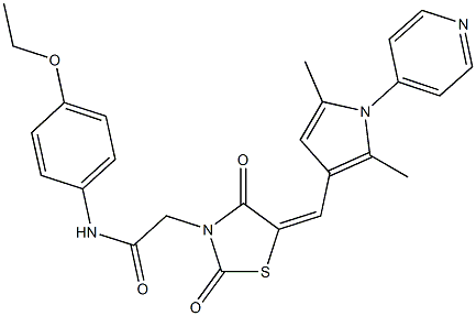 2-(5-{[2,5-dimethyl-1-(4-pyridinyl)-1H-pyrrol-3-yl]methylene}-2,4-dioxo-1,3-thiazolidin-3-yl)-N-(4-ethoxyphenyl)acetamide 结构式