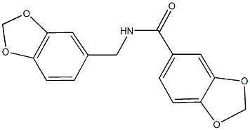 N-(1,3-benzodioxol-5-ylmethyl)-1,3-benzodioxole-5-carboxamide 结构式