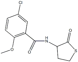 5-chloro-2-methoxy-N-(2-oxotetrahydro-3-thienyl)benzamide 结构式