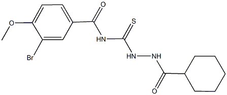 3-bromo-N-{[2-(cyclohexylcarbonyl)hydrazino]carbothioyl}-4-methoxybenzamide 结构式