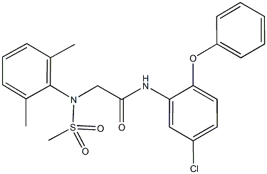 N-(5-chloro-2-phenoxyphenyl)-2-[2,6-dimethyl(methylsulfonyl)anilino]acetamide 结构式