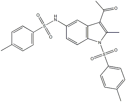 N-{3-acetyl-2-methyl-1-[(4-methylphenyl)sulfonyl]-1H-indol-5-yl}-4-methylbenzenesulfonamide 结构式