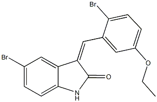 5-bromo-3-(2-bromo-5-ethoxybenzylidene)-1,3-dihydro-2H-indol-2-one 结构式