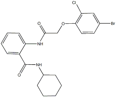 2-{[(4-bromo-2-chlorophenoxy)acetyl]amino}-N-cyclohexylbenzamide 结构式