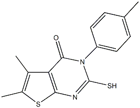 5,6-dimethyl-3-(4-methylphenyl)-2-sulfanylthieno[2,3-d]pyrimidin-4(3H)-one 结构式