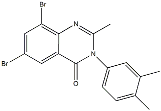 6,8-dibromo-3-(3,4-dimethylphenyl)-2-methyl-4(3H)-quinazolinone 结构式