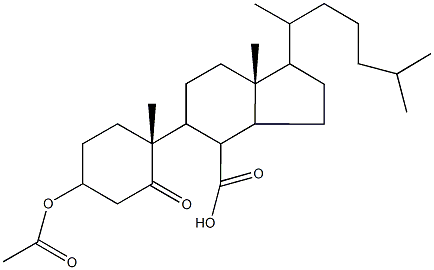 5-[4-(acetyloxy)-1-methyl-2-oxocyclohexyl]-1-(1,5-dimethylhexyl)-7a-methyloctahydro-1H-indene-4-carboxylic acid 结构式