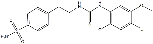 4-(2-{[(4-chloro-2,5-dimethoxyanilino)carbothioyl]amino}ethyl)benzenesulfonamide 结构式