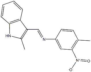 3-[({3-nitro-4-methylphenyl}imino)methyl]-2-methyl-1H-indole 结构式