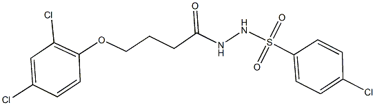 4-chloro-N'-[4-(2,4-dichlorophenoxy)butanoyl]benzenesulfonohydrazide 结构式