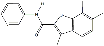 3,6,7-trimethyl-N-(3-pyridinyl)-1-benzofuran-2-carboxamide 结构式