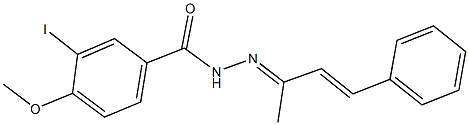 3-iodo-4-methoxy-N'-(1-methyl-3-phenylprop-2-enylidene)benzohydrazide 结构式