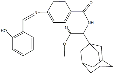 methyl 1-adamantyl({4-[(2-hydroxybenzylidene)amino]benzoyl}amino)acetate 结构式