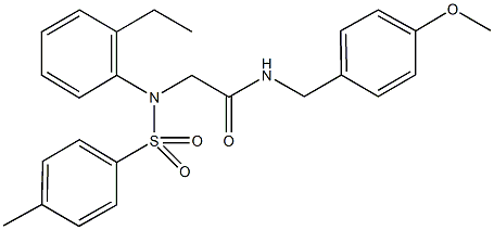 2-{2-ethyl[(4-methylphenyl)sulfonyl]anilino}-N-(4-methoxybenzyl)acetamide 结构式