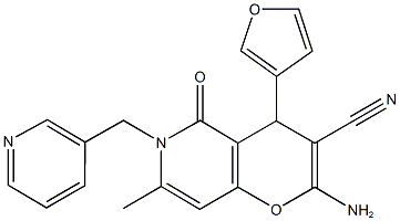 2-amino-4-(3-furyl)-7-methyl-5-oxo-6-(3-pyridinylmethyl)-5,6-dihydro-4H-pyrano[3,2-c]pyridine-3-carbonitrile 结构式