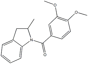 1-(3,4-dimethoxybenzoyl)-2-methylindoline 结构式
