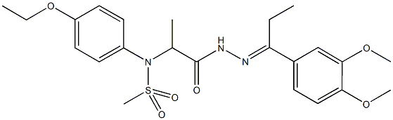 N-(2-{2-[1-(3,4-dimethoxyphenyl)propylidene]hydrazino}-1-methyl-2-oxoethyl)-N-(4-ethoxyphenyl)methanesulfonamide 结构式