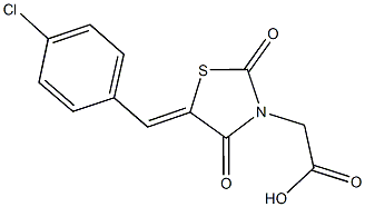 [5-(4-chlorobenzylidene)-2,4-dioxo-1,3-thiazolidin-3-yl]acetic acid 结构式