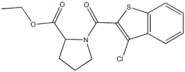 ethyl 1-[(3-chloro-1-benzothien-2-yl)carbonyl]-2-pyrrolidinecarboxylate 结构式