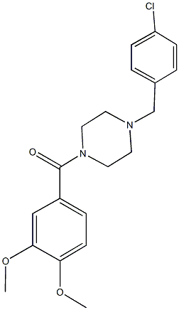 1-(4-chlorobenzyl)-4-(3,4-dimethoxybenzoyl)piperazine 结构式