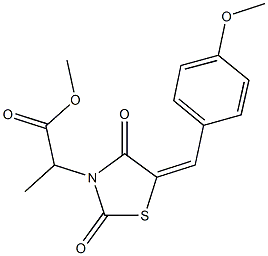 methyl 2-[5-(4-methoxybenzylidene)-2,4-dioxo-1,3-thiazolidin-3-yl]propanoate 结构式