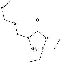 2-[(diethylboryl)oxy]-1-({[(methylsulfanyl)methyl]sulfanyl}methyl)-2-oxoethylamine 结构式