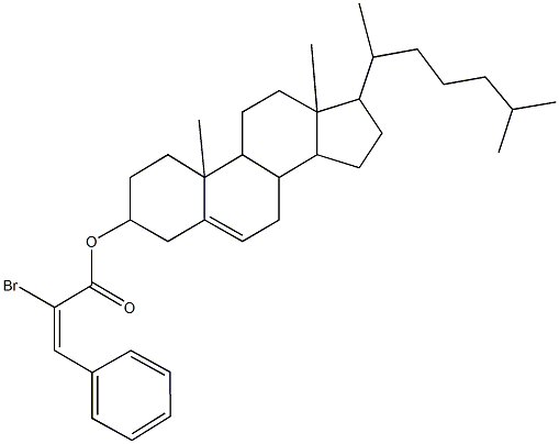 17-(1,5-dimethylhexyl)-10,13-dimethyl-2,3,4,7,8,9,10,11,12,13,14,15,16,17-tetradecahydro-1H-cyclopenta[a]phenanthren-3-yl 2-bromo-3-phenylacrylate 结构式