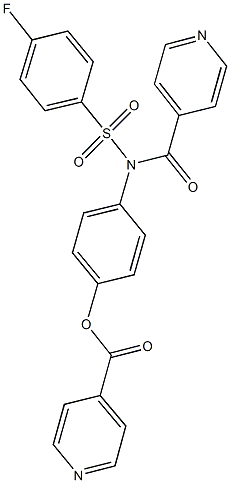 4-[[(4-fluorophenyl)sulfonyl](isonicotinoyl)amino]phenyl isonicotinate 结构式