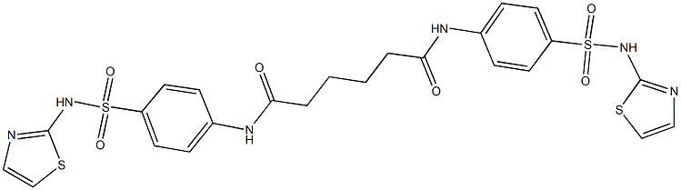 N~1~,N~6~-bis{4-[(1,3-thiazol-2-ylamino)sulfonyl]phenyl}hexanediamide 结构式