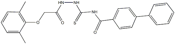 N-({2-[(2,6-dimethylphenoxy)acetyl]hydrazino}carbothioyl)[1,1'-biphenyl]-4-carboxamide 结构式