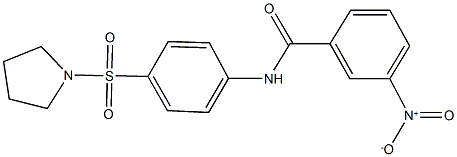 3-nitro-N-[4-(pyrrolidin-1-ylsulfonyl)phenyl]benzamide 结构式