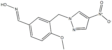 3-({4-nitro-1H-pyrazol-1-yl}methyl)-4-methoxybenzaldehyde oxime 结构式