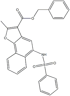 benzyl 2-methyl-5-[(phenylsulfonyl)amino]naphtho[1,2-b]furan-3-carboxylate 结构式