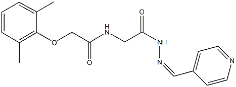 2-(2,6-dimethylphenoxy)-N-{2-oxo-2-[2-(4-pyridinylmethylene)hydrazino]ethyl}acetamide 结构式