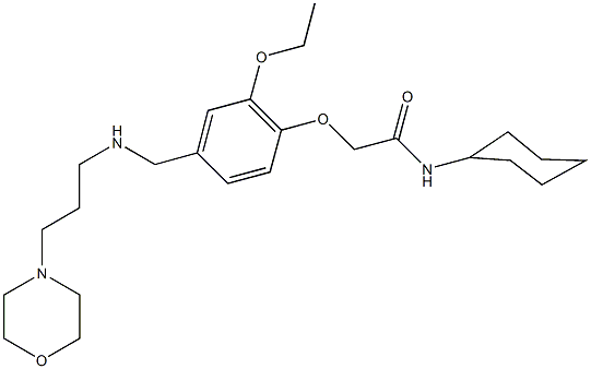 N-cyclohexyl-2-[2-ethoxy-4-({[3-(4-morpholinyl)propyl]amino}methyl)phenoxy]acetamide 结构式