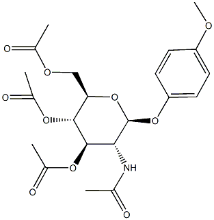 4-methoxyphenyl 3,4,6-tri-O-acetyl-2-(acetylamino)-2-deoxyhexopyranoside 结构式