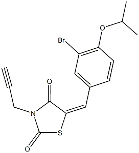 5-(3-bromo-4-isopropoxybenzylidene)-3-(2-propynyl)-1,3-thiazolidine-2,4-dione 结构式