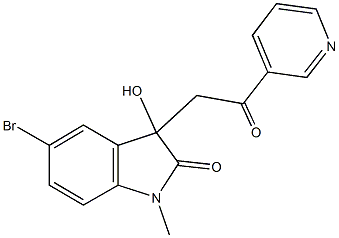 5-bromo-3-hydroxy-1-methyl-3-[2-oxo-2-(3-pyridinyl)ethyl]-1,3-dihydro-2H-indol-2-one 结构式