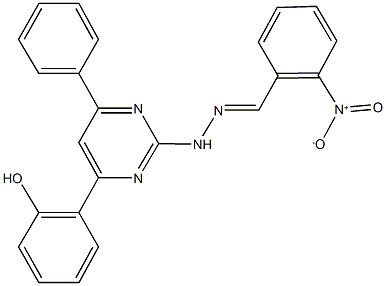 2-nitrobenzaldehyde [4-(2-hydroxyphenyl)-6-phenyl-2-pyrimidinyl]hydrazone 结构式