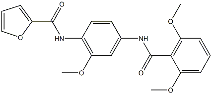N-{4-[(2,6-dimethoxybenzoyl)amino]-2-methoxyphenyl}-2-furamide 结构式